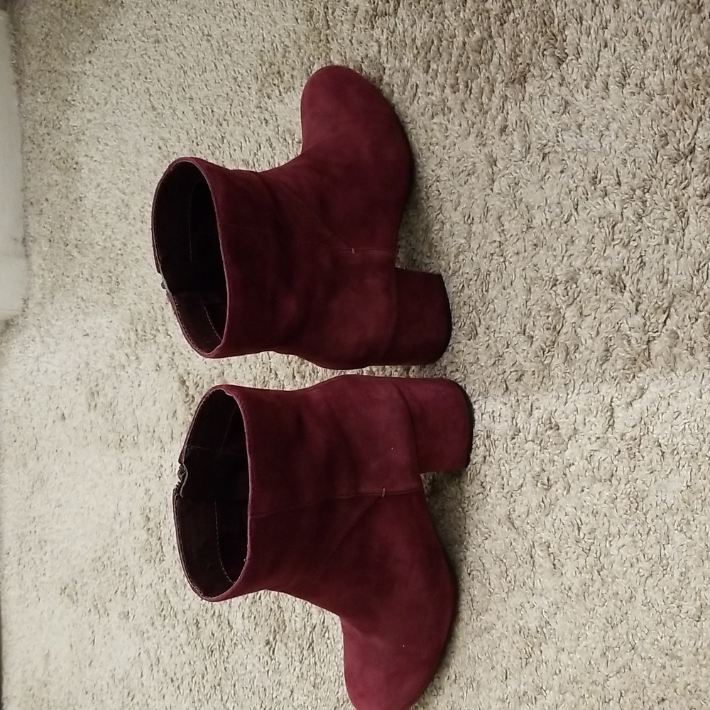 Nine West burgundy suede ankle boots - Picture 3 of 5